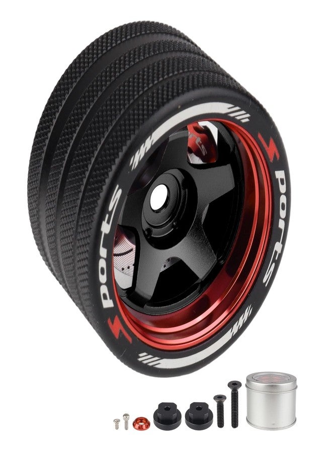 HobbyPark Aluminum RC Hand Wheel Steering for Flysky NB4 Remote Control, Compatible with Sanwa MT4, MT5, M12, M17, WFLY X9 RC Transmitters Wheels (Style D) - Image 1