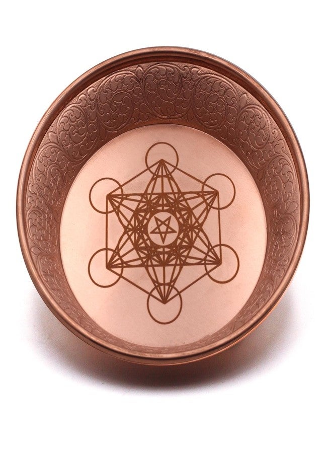 Amitofo Copper Offering Ritual Bowl - Carving Metatron Brass Decorative Plate Great for use Smudging, Incense Burner Holder,Candle Dish, Ash Catcher,Jewelry Dish,Keys Basket - Image 1