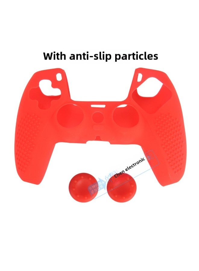 Direct PS5 Handle Silicone Sleeve With 2 Rocker Hats P5 Rubber Sleeve Soft Protective Shell Rubber Cap-Product Color:P5 Dots + 8 Points - Solid Powder - Image 4