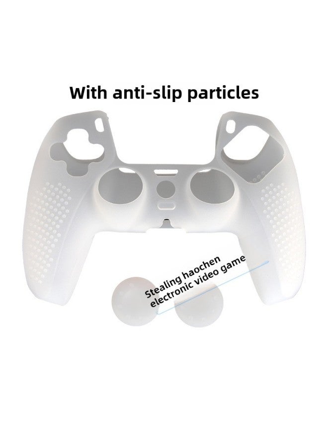 Direct PS5 Handle Silicone Sleeve With 2 Rocker Hats P5 Rubber Sleeve Soft Protective Shell Rubber Cap-Product Color:P5 Dots + 8 Points - Solid Powder - Image 5