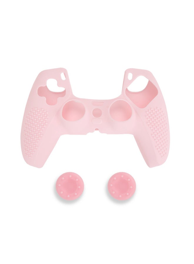 Direct PS5 Handle Silicone Sleeve With 2 Rocker Hats P5 Rubber Sleeve Soft Protective Shell Rubber Cap-Product Color:P5 Dots + 8 Points - Solid Powder - Image 1