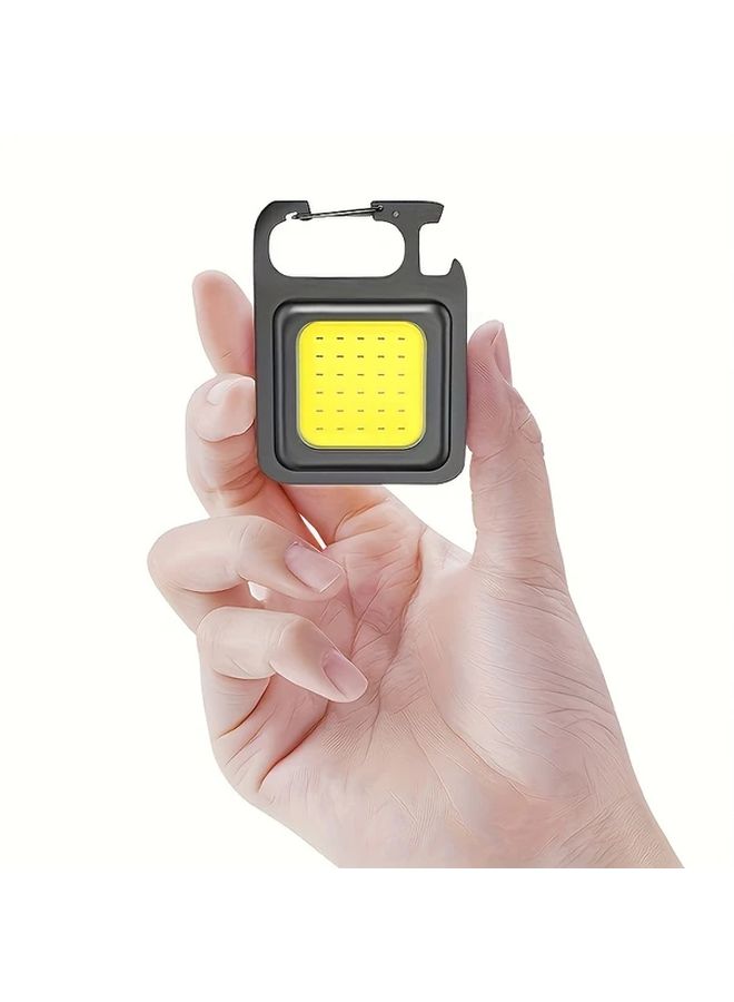 USB Rechargeable Mini LED Flashlight Keychain Black Portable Magnet Hook for Outdoor Camping Fishing Hiking - Image 3