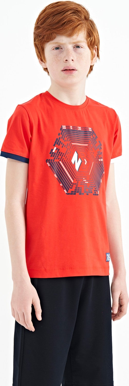 Tommy Life Fiesta Sleeve End Colorful Detail Printed Standard Size Boy T-Shirt - 11156 - Image 4