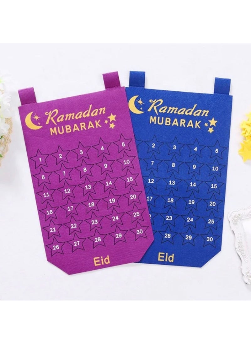 Boxwoods - 2 PCS Of Ramadan Advent Calendars For Eid Countdown With Gold Star Sticker Perfect Gift For Kids - Image 1