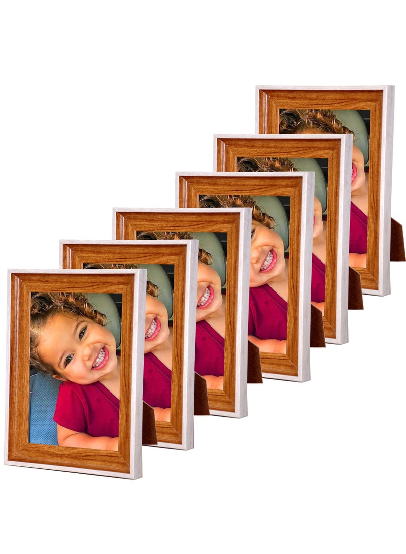 برواز صور خشبي 6x8 بوصة ، ستاند مكتب و حائط لصور تستحق الإعجاب.