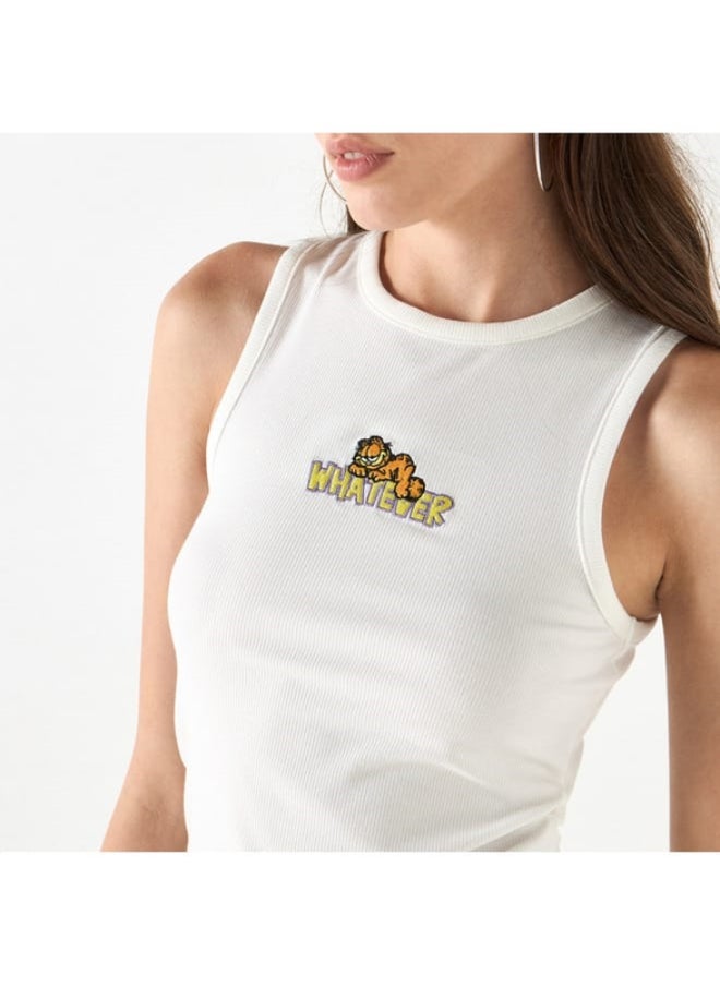 SP Characters - Garfield Embroidered Tank Top - Image 1