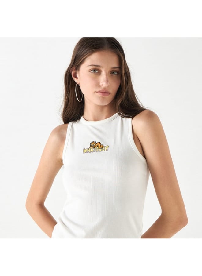 SP Characters - Garfield Embroidered Tank Top - Image 1