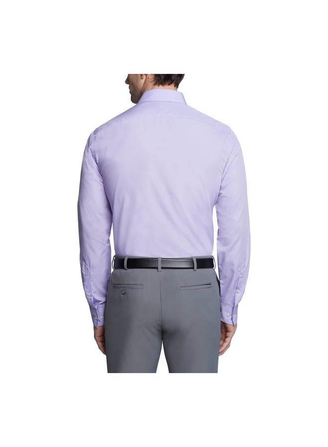 Van Heusen Mens Poplin Fitted Solid Point Collar MNS Dress Shirt Fitted Poplin Solid, Color Lavender, Size 15.5" Neck 34"-35" Sleeve (M) - Image 2