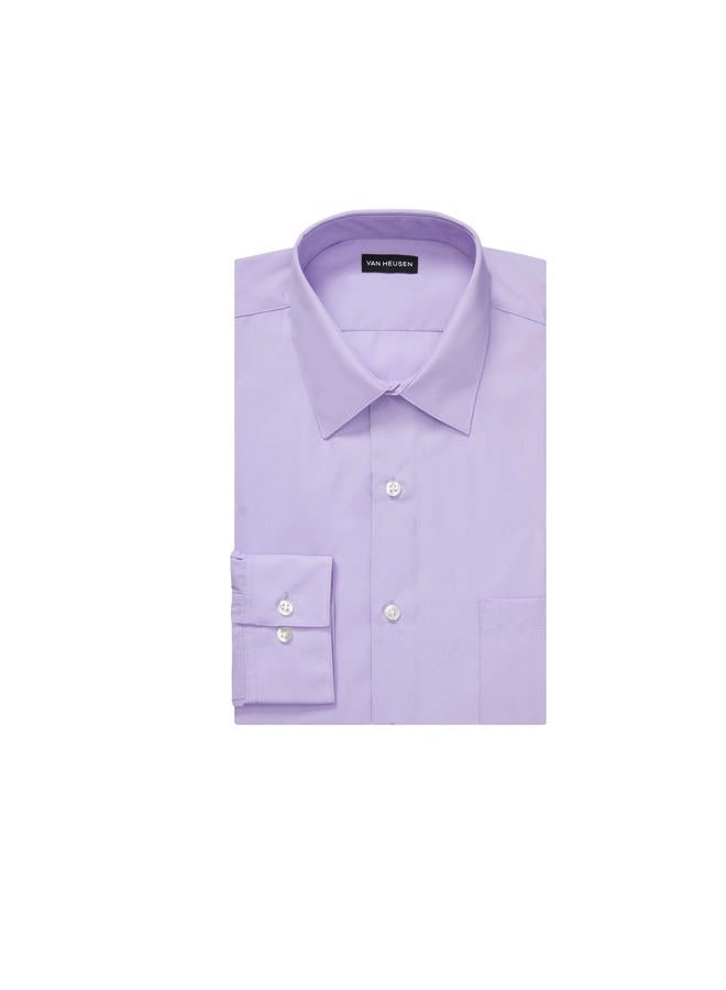 Van Heusen Mens Poplin Fitted Solid Point Collar MNS Dress Shirt Fitted Poplin Solid, Color Lavender, Size 15.5" Neck 34"-35" Sleeve (M) - Image 3