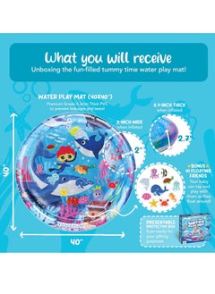 MUMS PLANET 100 CM Tummy Time Water Mat (100 * 100 CM),Baby Toys For Newborn, Extra Large Multi-Stage Activity Center Baby Toys & Sensory Toys, Baby Toys for new born , Inflatable Playmat Visual Stimulation Gift For Boys Girls, Kids Toys To 5 Years  - Image 2