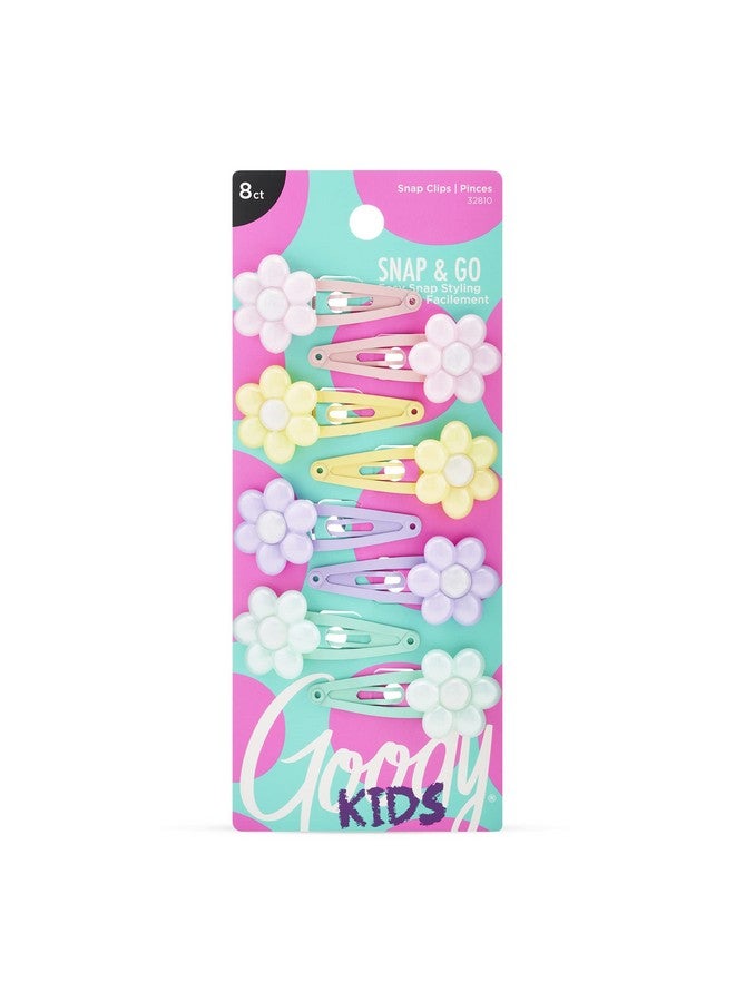 Goody Kids Mini Epoxy Contour Snap Clips 8 Count Daisy Charm Just Snap Into Place Suitable For All Hair Types Painfree Hair Accessories For Women And Girls All Day Comfort - Image 1