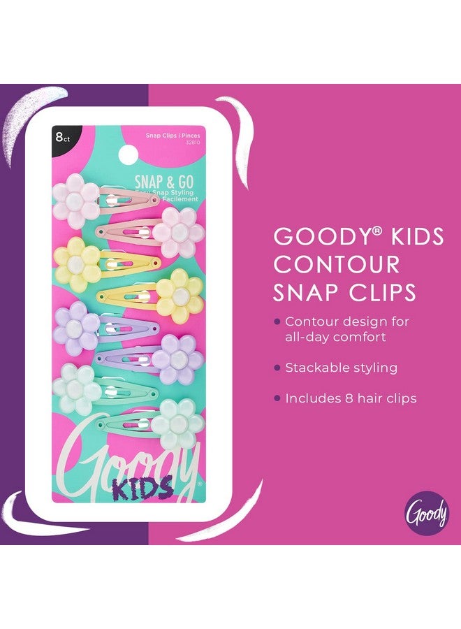 Goody Kids Mini Epoxy Contour Snap Clips 8 Count Daisy Charm Just Snap Into Place Suitable For All Hair Types Painfree Hair Accessories For Women And Girls All Day Comfort - Image 3