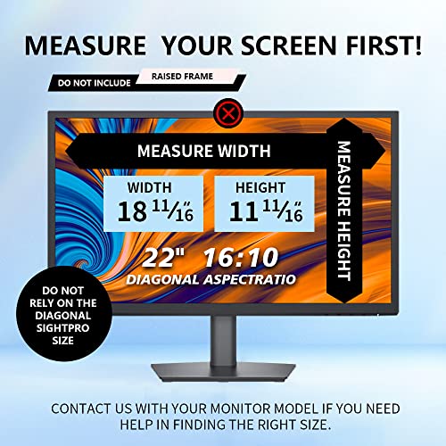 Halloive Computer Privacy Screen 22 inch, Removable 16:10 Aspect Ratio Widescreen Laptop Monitor,Eye Protection Anti Glare Blue Light Slide Mount Tabs Cover Screen Protector for Privacy Screen Filter 22 inch - Image 2