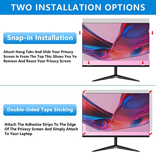 Halloive Computer Privacy Screen 22 inch, Removable 16:10 Aspect Ratio Widescreen Laptop Monitor,Eye Protection Anti Glare Blue Light Slide Mount Tabs Cover Screen Protector for Privacy Screen Filter 22 inch - Image 4