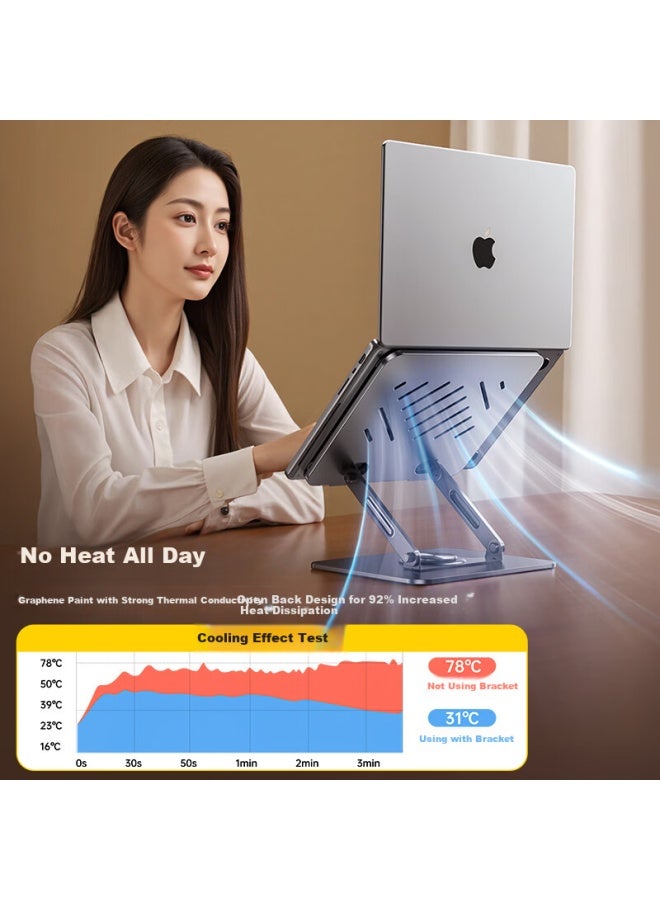 Venider Laptop Stand, Computer Desk Stand, 360° Rotating And Height Adjustable, Suspended Cooling Fan, Riser Stand For Apple Mac, Huawei, Lenovo Legion, Foldable Aluminum Alloy Stand - Image 3