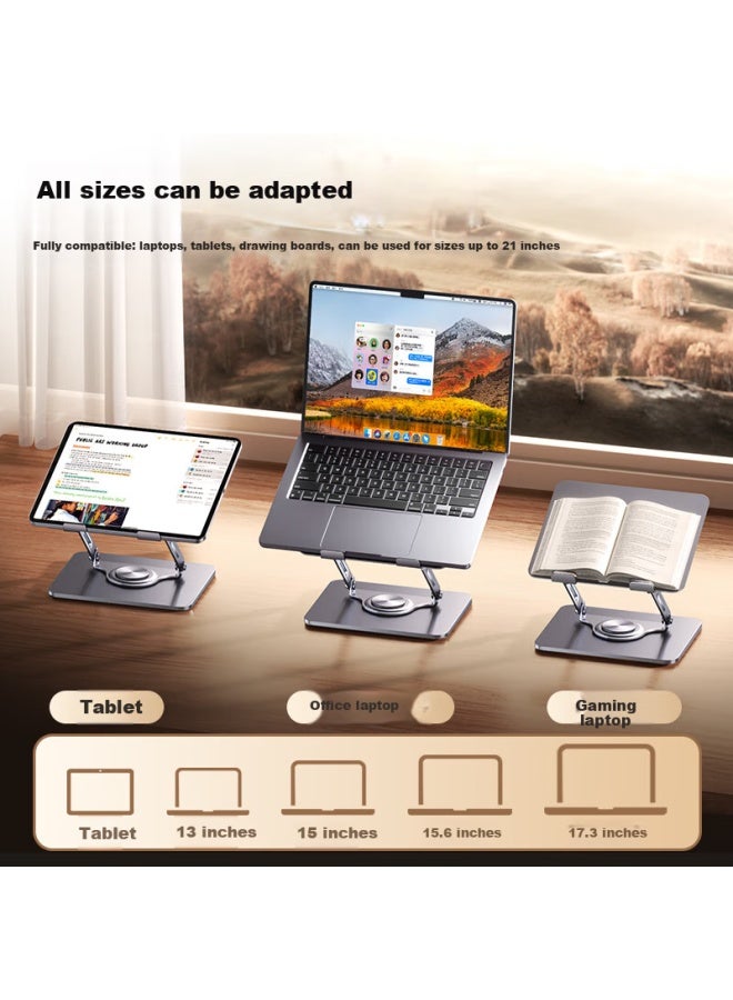 Venider Laptop Stand, Computer Desk Stand, 360° Rotating And Height Adjustable, Suspended Cooling Fan, Riser Stand For Apple Mac, Huawei, Lenovo Legion, Foldable Aluminum Alloy Stand - Image 5