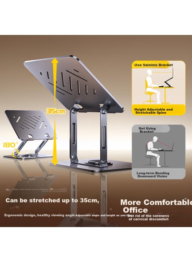 Venider Laptop Stand, Computer Desk Stand, 360° Rotating And Height Adjustable, Suspended Cooling Fan, Riser Stand For Apple Mac, Huawei, Lenovo Legion, Foldable Aluminum Alloy Stand - Image 2