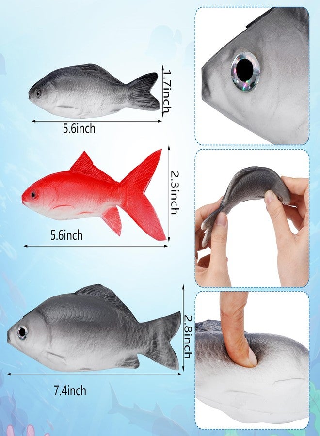jiebor 6PCS Fake Fish Artificial Halloween Mode Rubber Sea Fish for Kitchen Home Market Display Decoration Photography Props - Image 2