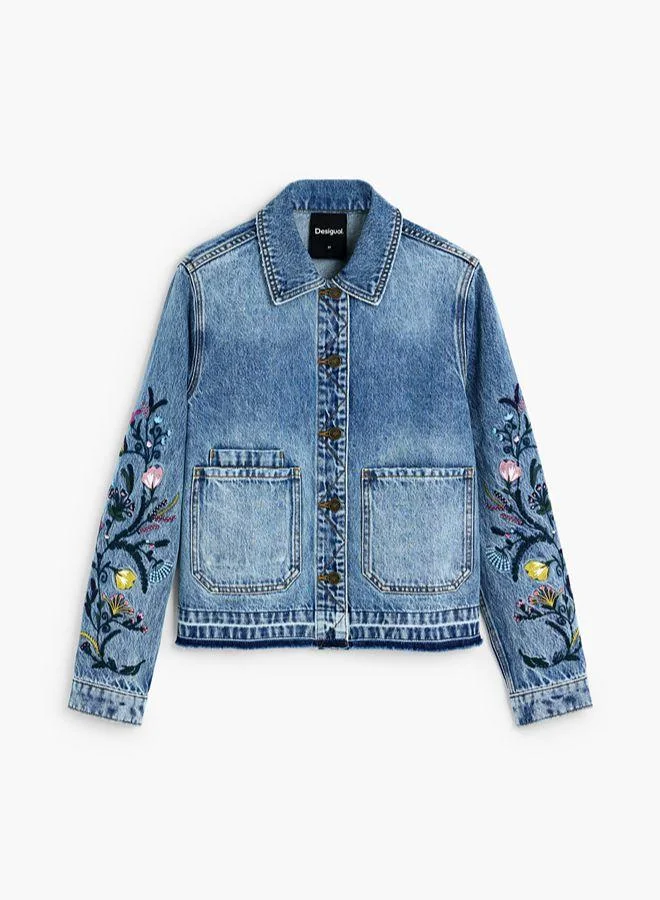 Desigual Blue Denim jacket 100% cotton for Women | Best Price UAE
