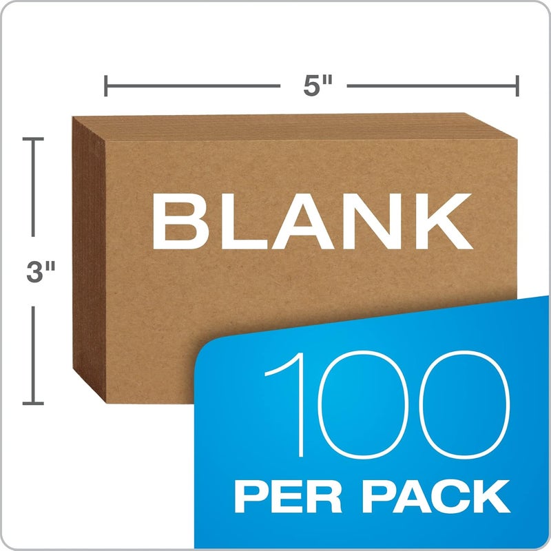 Oxford Kraft Index Cards, 100 Pack, 3x5" Index Cards, Thick, Premium Paper for Gifts, Crafts, Parties, Flash Cards, Brown, Blank on Both Sides (63505) - Image 2