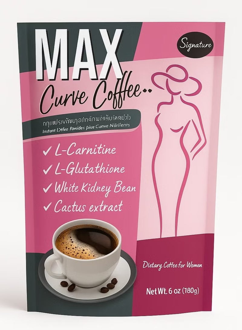Signature Max Curve Coffee – Instant Coffee Mix with L-Carnitine, L-Glutathione, White Kidney Bean & Cactus Extract | Premium Coffee Blend for Active Lifestyle (10 Sachets) - Image 1