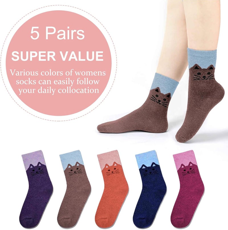YSense Womens Wool Socks, Winter Boot Socks Stocking Stuffers Gifts for Women Men Warm Crew for Hiking - Image 4