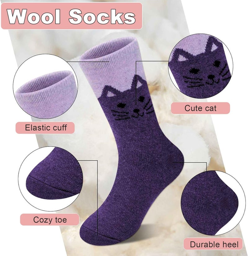 YSense Womens Wool Socks, Winter Boot Socks Stocking Stuffers Gifts for Women Men Warm Crew for Hiking - Image 2