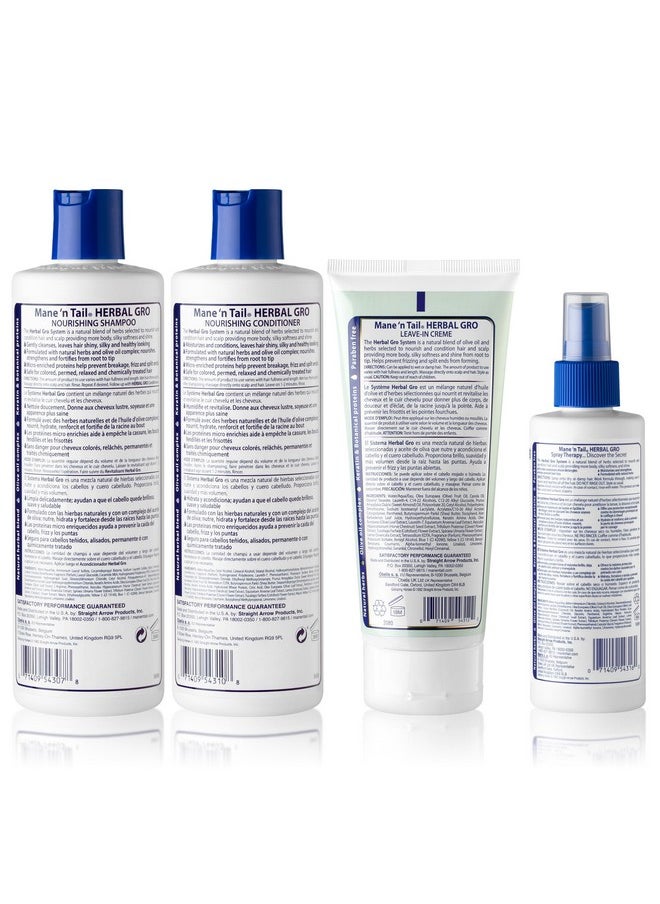 Mane 'n Tail Herbal Gro 4Pc Shampoo Kit Includes Herbal Gro Shampoo 12Oz Herbal Gro Conditioner 12Oz Spray Therapy 4Pc And Creme Therapy  - Image 2