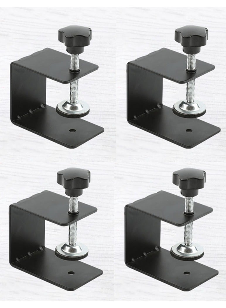 VITION 4Pcs Drawer Fixing Installation Clamps, Metal Clamp/Holder, Adjustable Stable Furniture Woodworking Jig for Front Panel Install Tools Handles Knobs for Tables Desk Mount (Black) - Image 1