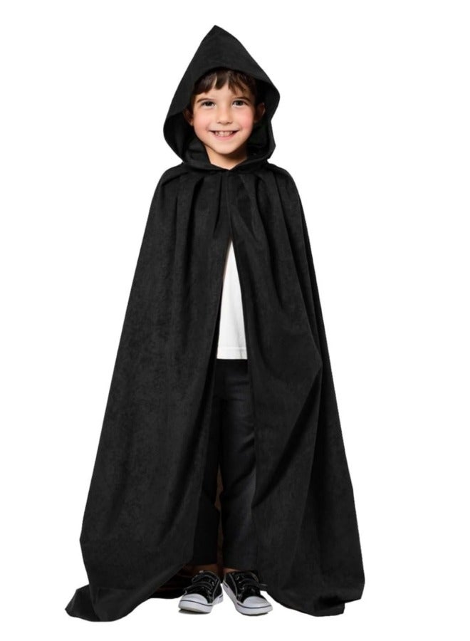 GGEROU Kids Velvet Hooded Cloak for Cosplay Party Dress Fancy Dress Costume Accessory, Unisex Childrens Hooded Cloak  - Image 1