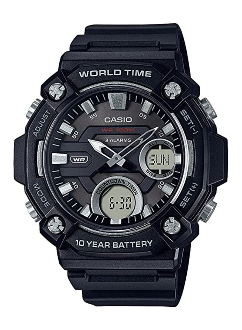 CASIO Men's Digital Analog Black Dial Resin Band Watch AEQ-120W-1AVDF - Image 1