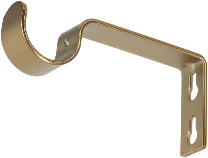 Ivilon Fixed Brackets for Curtain Rods - for 1 or 1 1/8 Inch Rods. Set of 2 - Warm Gold - Image 2