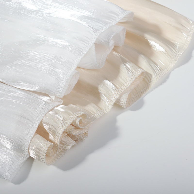 Yiemoge Bright Shiny Satin Photography Background Fabric, Textured Pleated Cloth Backdrops for Goods, Crafts, Jewelry, Cosmetics, Food Photoshoot and Flat Lay (3.3×2.3ft/100×70cm, White) - Image 4