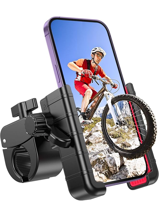 Green Tiger Bike Phone Mount Holder, (Camera Friendly) Motorcycle Phone Mount for Electric Scooter, Mountain, Dirt Bike and Motorcycle,360° Rotate Suitable for Smartphones from 4.5-7.0 inches - Image 1
