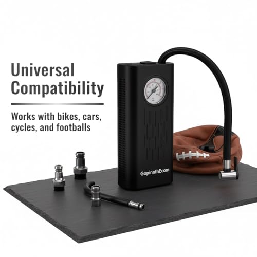GOPINATH ECOM GopinathEcom Cordless Air Pump for Car & Bike Tyres – Portable Electric Air Compressor with Pressure Gauge 60 PSI, Fast Inflation, Rechargeable – Compact Mini Air Pump for Home & Travel - Image 5