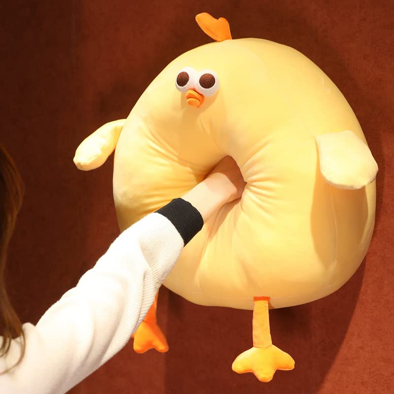 Maomoto Funny Fat Chicken Plush Pillow 17.7""  Super Soft Simulation Mother Hen Doll  Cute Plush Chicken Pillow  Chicken Plush Neck Pillow Yellow Chicken Stuffed Animal for Boys Girls Festival Gifts - Image 2