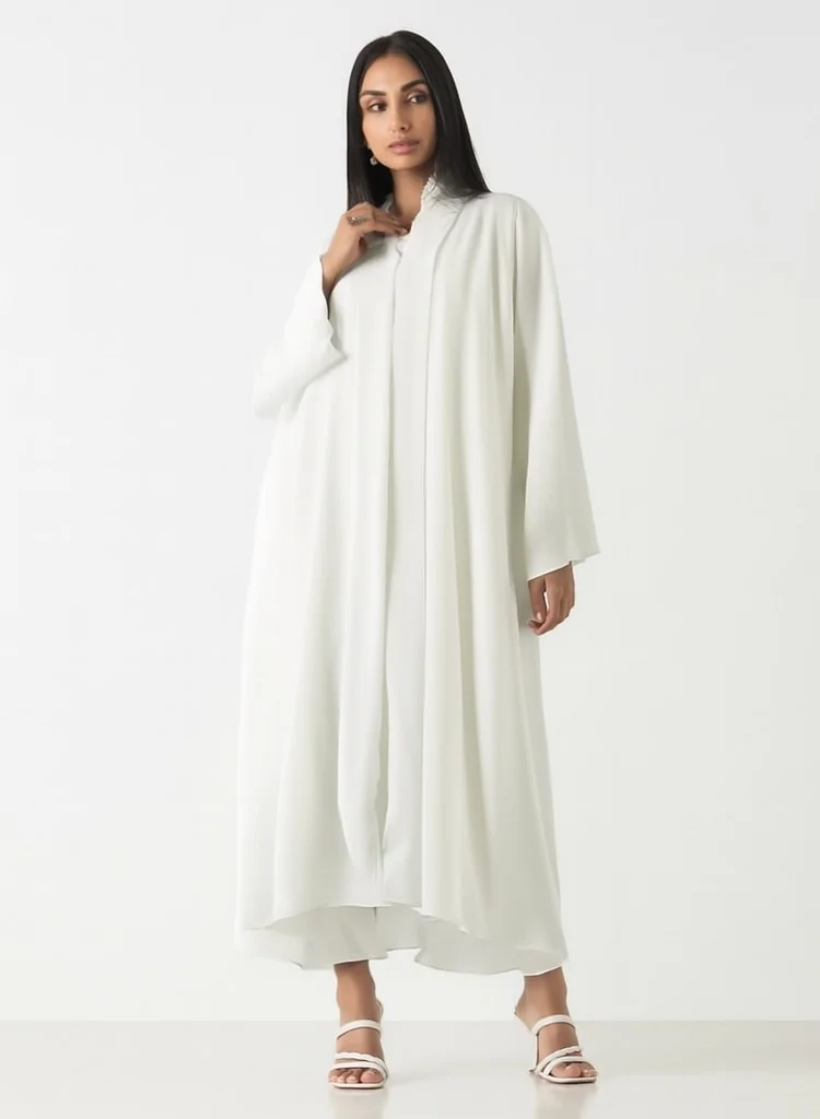 Hadiyath Al Madinah Luxe White Abaya (4 Pcs) - HM