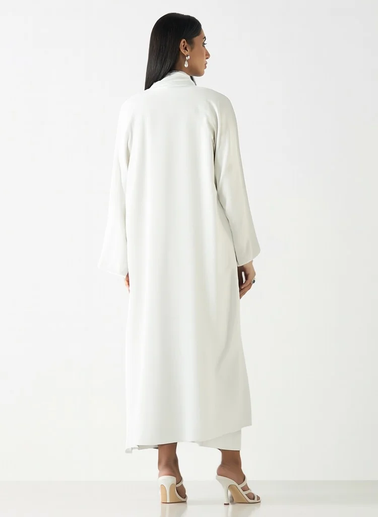 Hadiyath Al Madinah Luxe White Abaya (4 Pcs) - HM