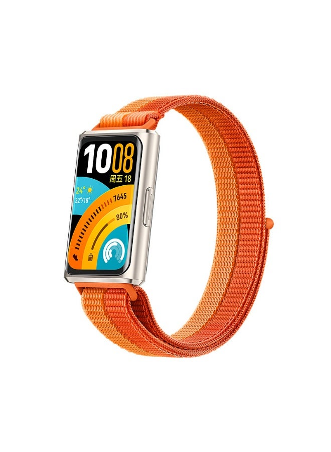 OLYSON Nylon Replacement Bands Compatible with Huawei Band 11/11 Pro– Lightweight Sport Loop, Soft Breathable Braided Fabric Wrist Straps for Men and Women, Orange - Image 1