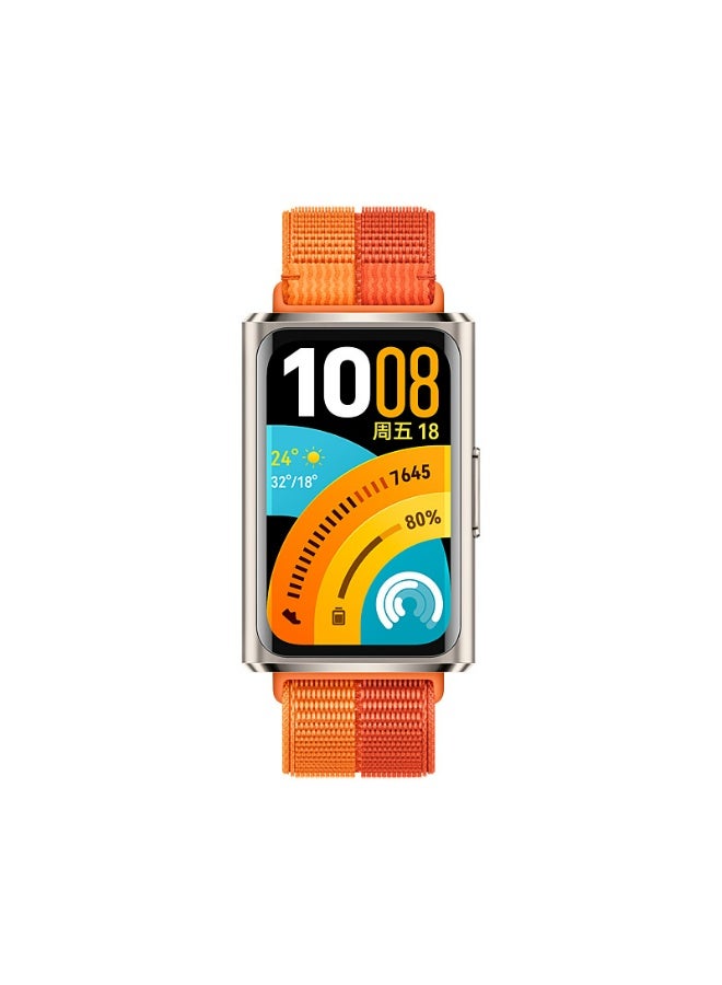 OLYSON Nylon Replacement Bands Compatible with Huawei Band 11/11 Pro– Lightweight Sport Loop, Soft Breathable Braided Fabric Wrist Straps for Men and Women, Orange - Image 5