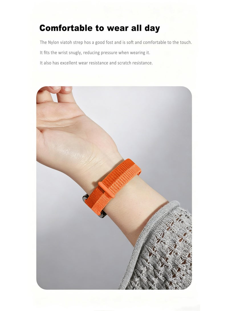 OLYSON Nylon Replacement Bands Compatible with Huawei Band 11/11 Pro– Lightweight Sport Loop, Soft Breathable Braided Fabric Wrist Straps for Men and Women, Orange - Image 2