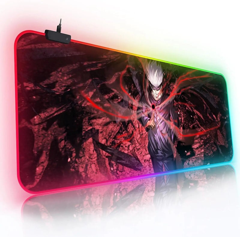 Bluejw RGB Anime Gaming Mouse Pad - Large Extended Cloth Mouse Mat Desk Pad for Laptop Tablet PC & Wireless Keyboard - Image 1