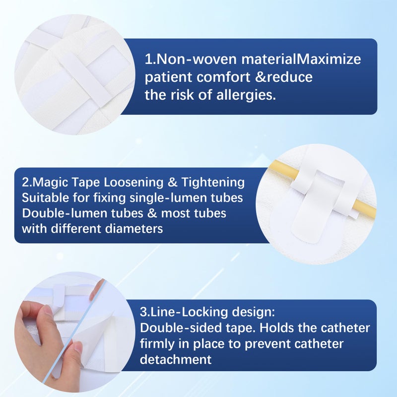BeHerk Foley Catheter Stabilization Device, Self Adhesive Catheter Tube Urinary Leg Bag Holder Sticker, Catheter Supplies for PEG/G/Feeding Tube Holder Accessories, Pack of 10 - Image 4