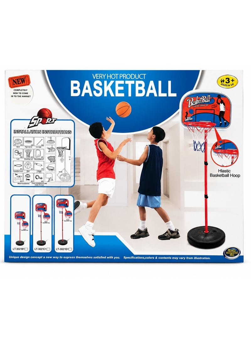 Toy Land Kids Basketball Hoop Set – Adjustable Indoor & Outdoor Basketball Stand with Ball and Pump for Boys & Girls - Image 4