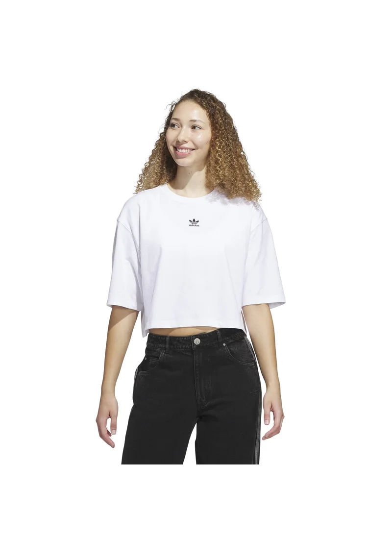 اديداس adidas ESS CROP TEE White Originals Women T-SHIRTS