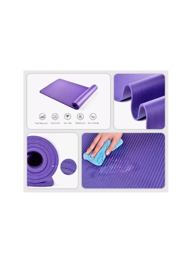 QSHOP - Ultimate Premium Non-Slip 10mm Yoga Mat with Attachment Pouch Perfect for High Intensity Interval Training, Pilates, Yoga and Many Other Home Workouts from QShop®️ - Image 1