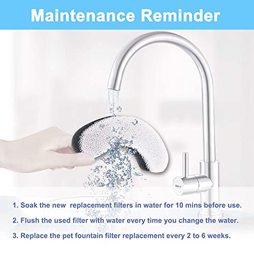 Qpets® Cat Water Fountain Filter Replacement 8pcs Cat Fountain Filter Arc-Shaped Washable Pet Fountain Filters with Triple Filtration System Activated Carbon - Image 3