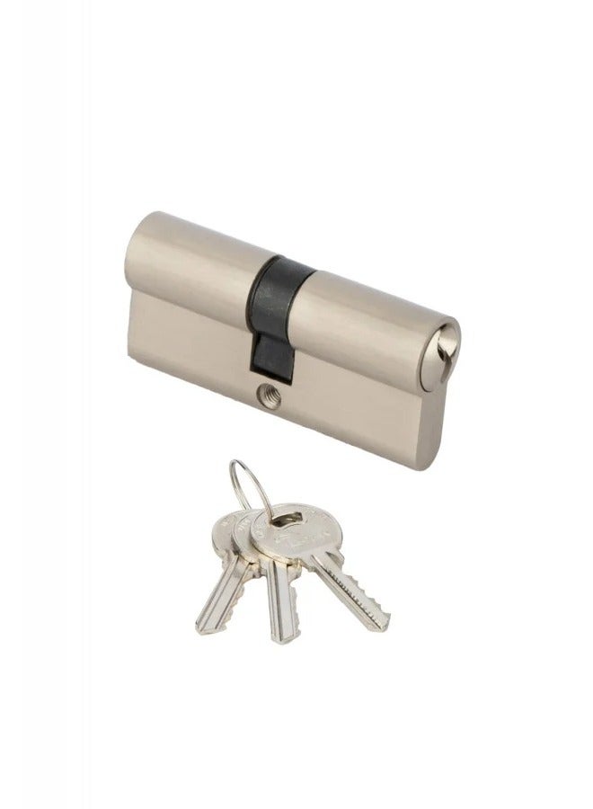 Lozan Double Wafer Entrance Copper Cylinder Lock with 3 Keys Door Safety Home Security Hardware Suitcase Luggage Cabinet Locker Defender 70mm 