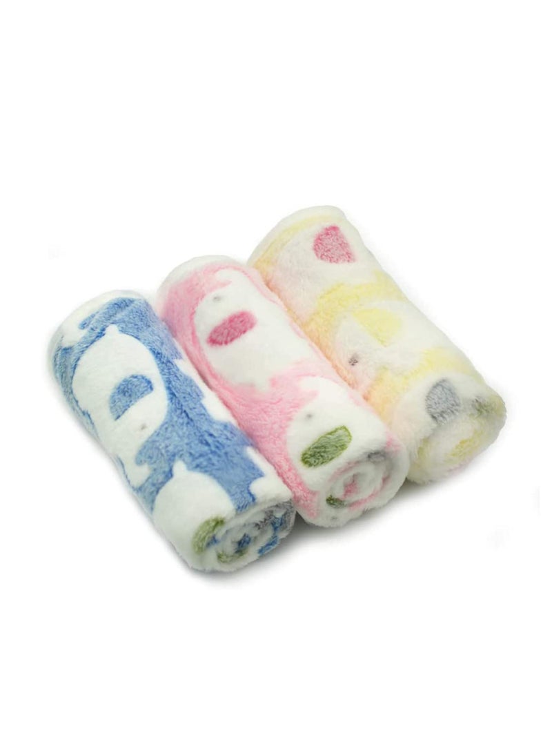 3 Pack Dog Blankets, Ultra Soft Elephant Pattern Pet Blanket, Cozy Flannel Throw for Small Dogs and Cats (23x16 - Image 1