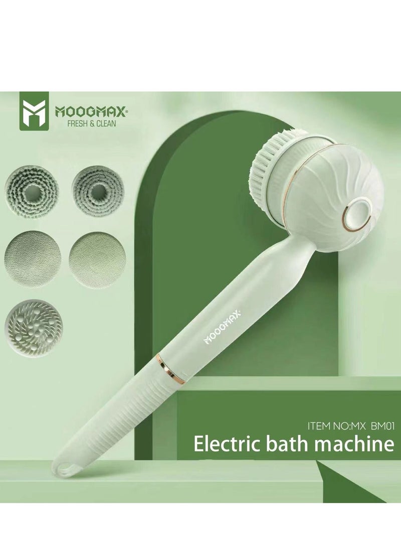 Electric Body Washing & cleaning brush for Back Scrubber in Shower with Five Multi-Use Heads for All Over Body Cleaning & three speed modes. Light Green - pzsku/Z5F986760540DE7D8B4F5Z/45/_/1723820105/e31674a8-020b-4041-af8d-8828df61b2ac